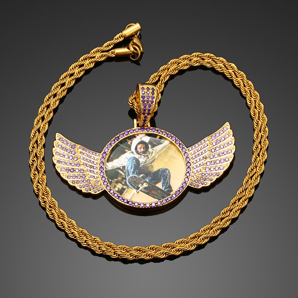 Brand New 2025 Wing Photo Medallion Necklace- Personalized Photo Medallion Necklace