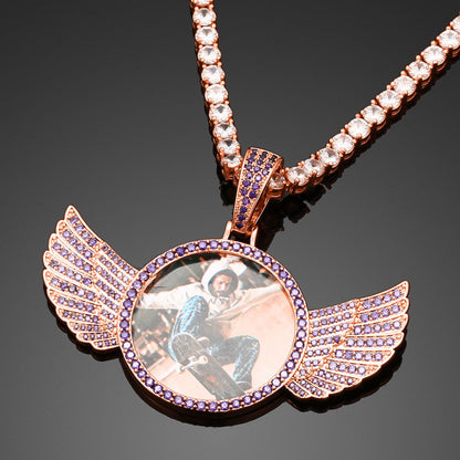 Brand New 2025 Wing Photo Medallion Necklace- Personalized Photo Medallion Necklace