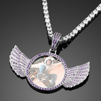 Brand New 2025 Wing Photo Medallion Necklace- Personalized Photo Medallion Necklace