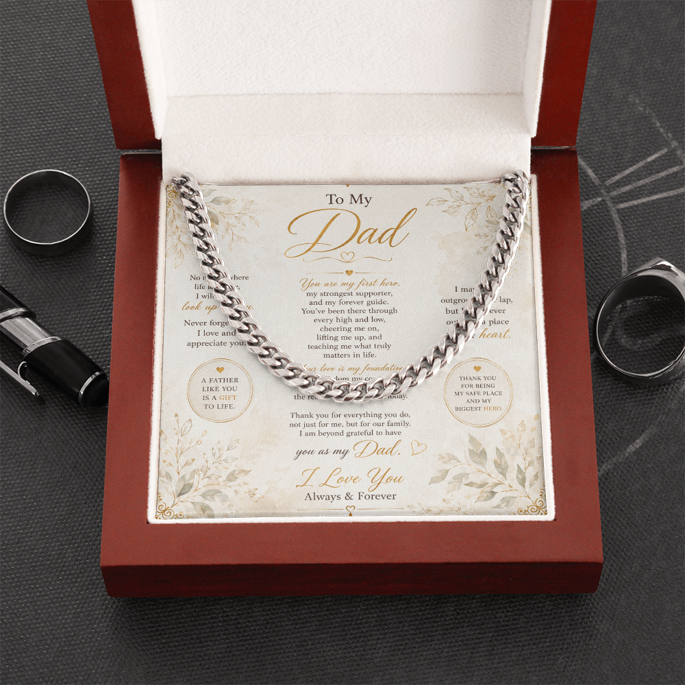 Adjustable Cuban link necklace for father
