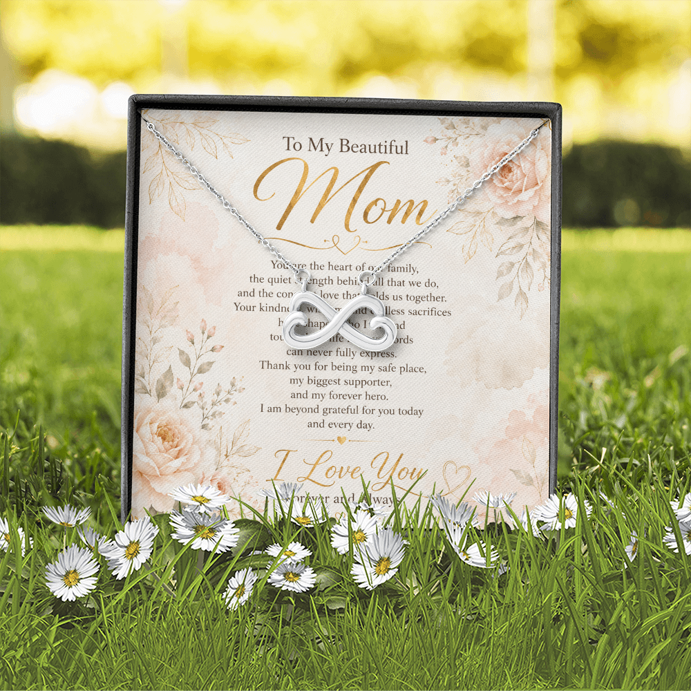 Gold necklace designed as heartfelt mother gift