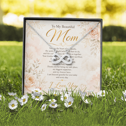 Gold necklace designed as heartfelt mother gift