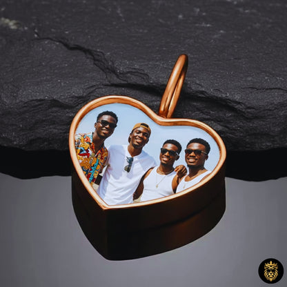 Personalized jewelry gift featuring heart-shaped photo pendant
