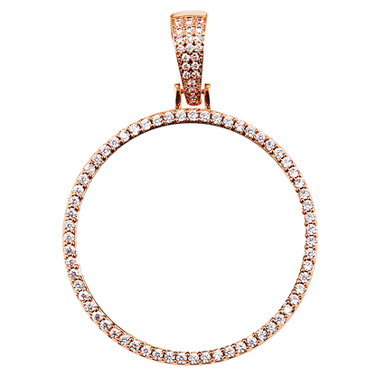 18k Iced Out Rose Gold Medallion Picture Necklace- Personalized Gift For Women