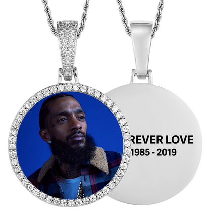 Custom Photo Medallion Memory Pendant Necklace- Silver Medallion Necklace For Men and Women