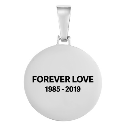 Custom Photo Medallion Memory Pendant Necklace- Silver Medallion Necklace For Men and Women