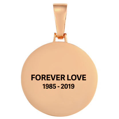 Custom Photo Medallion Memory Pendant Necklace- Rose Gold Medallion Necklace For Men and Women