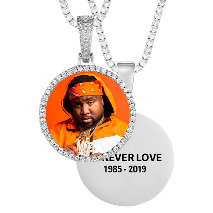 Custom Photo Medallion Memory Pendant Necklace- Silver Medallion Necklace For Men and Women